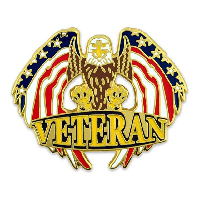 Prendedor de solapa con cinta de alfiler de veterano de concienciación personalizada