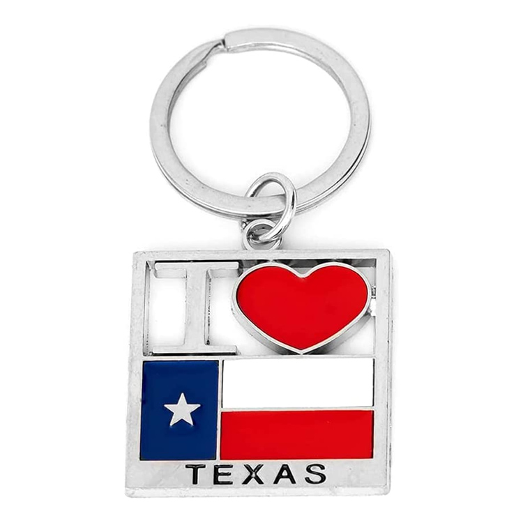 Llavero personalizado de recuerdo de Texas metálico