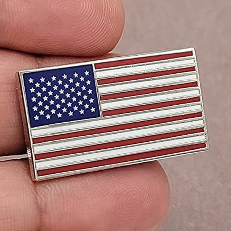 Pin de solapa promocional magnético de hierro Pin de solapa de esmalte de bandera americana de EE. UU.