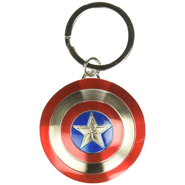 Cusotm Metal Marvel Llavero Capitán América Escudo Peltre Llavero