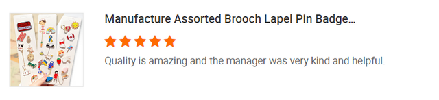 COMENTARIOS DEL CLIENTE PARA BUENOS PINES DE ESMALTE PERSONALIZADOS