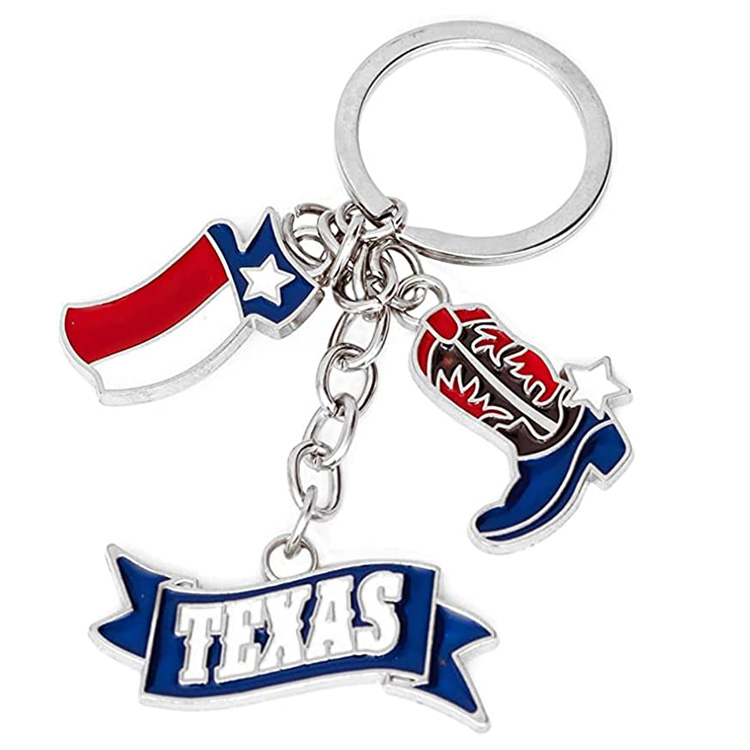 Llavero personalizado de recuerdo de Texas metálico