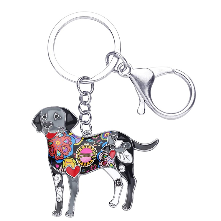 Llavero de perro de esmalte lindo personalizado, llavero de mascotas, llaveros de perro para mujer