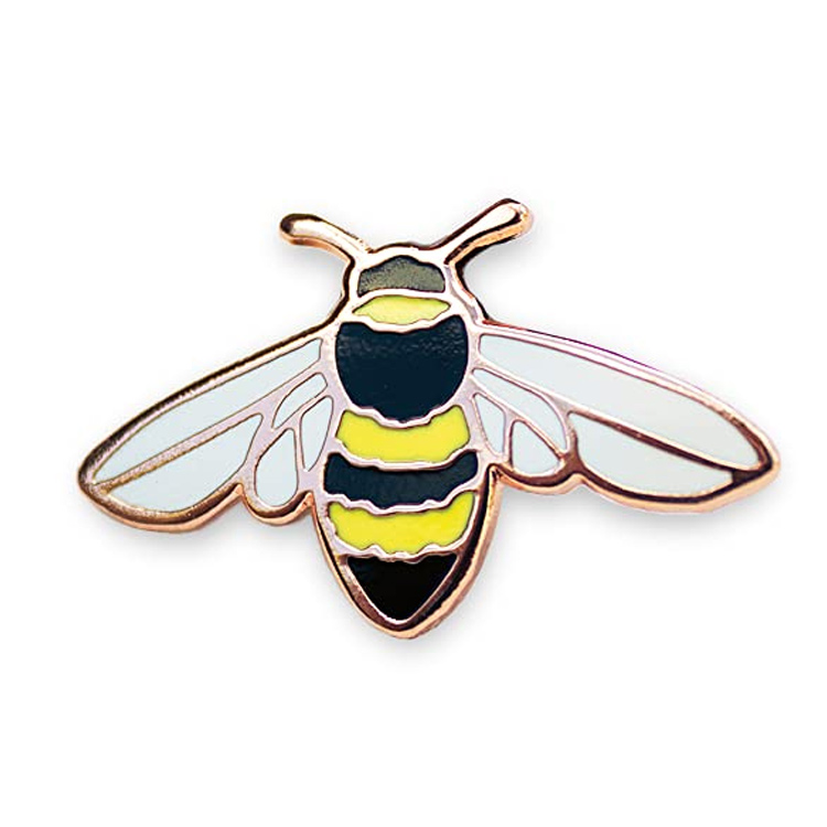 Insignia de pin de solapa de mariposa de pin de esmalte de abeja de miel personalizado