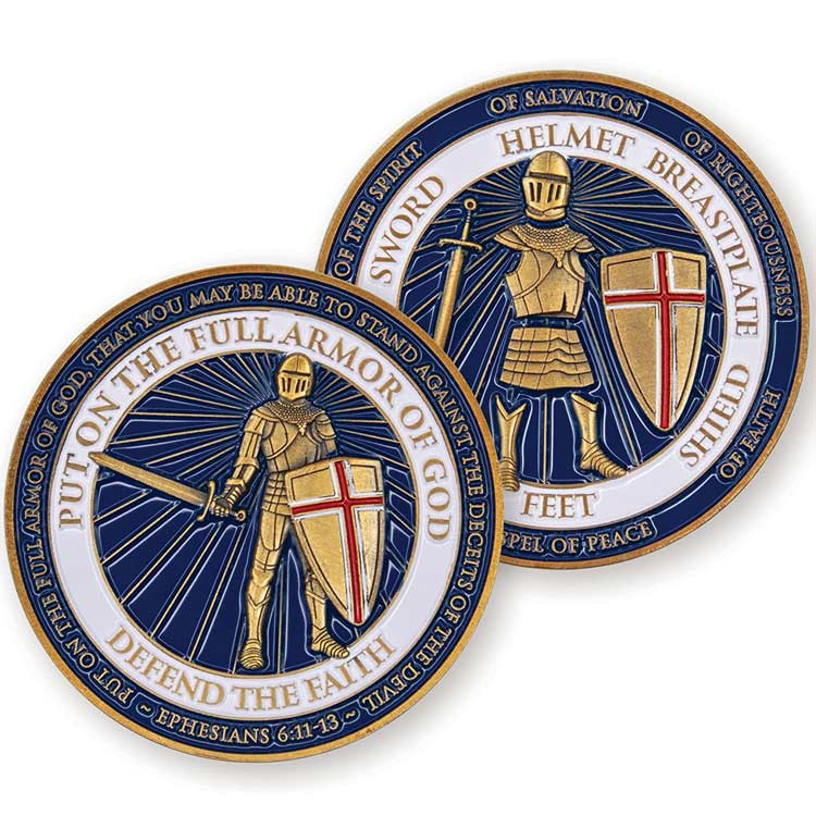 Moneda de desafío personalizada de la Cruz Roja de los Caballeros Templarios