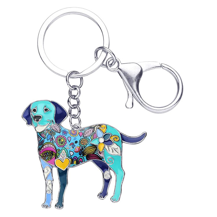 Llavero de perro de esmalte lindo personalizado, llavero de mascotas, llaveros de perro para mujer