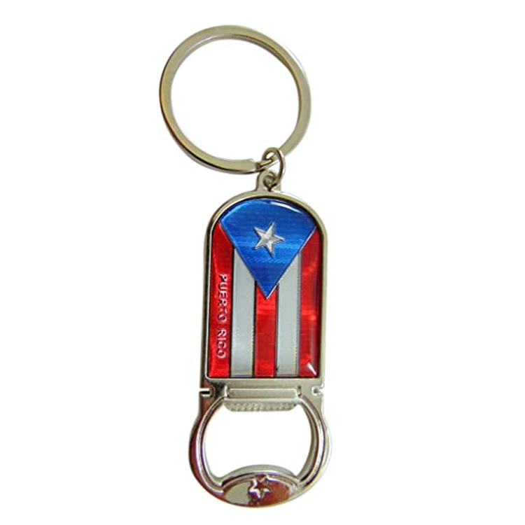 Regalo personalizado del recuerdo del abrebotellas del llavero de Puerto Rico