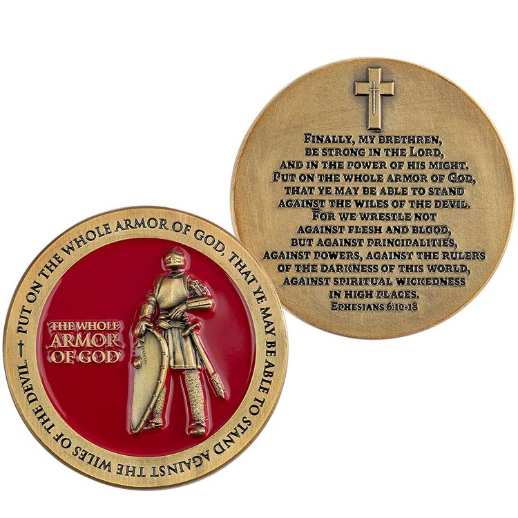 Moneda de desafío personalizada de la Cruz Roja de los Caballeros Templarios